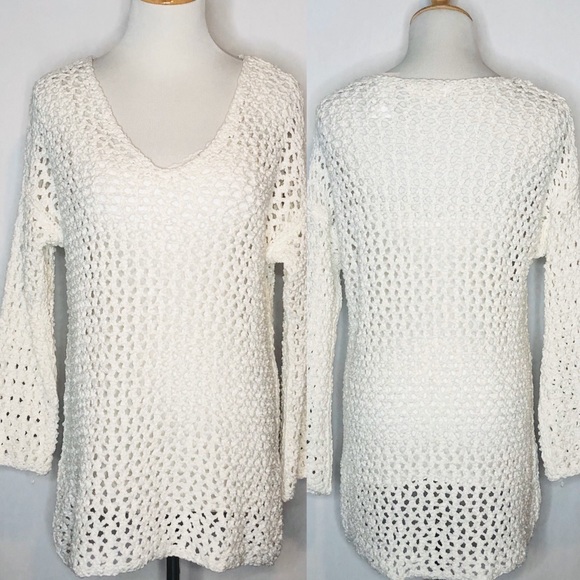 Lou & Grey Sweaters - NWT Lou & Grey White Open Knit Sweater xs